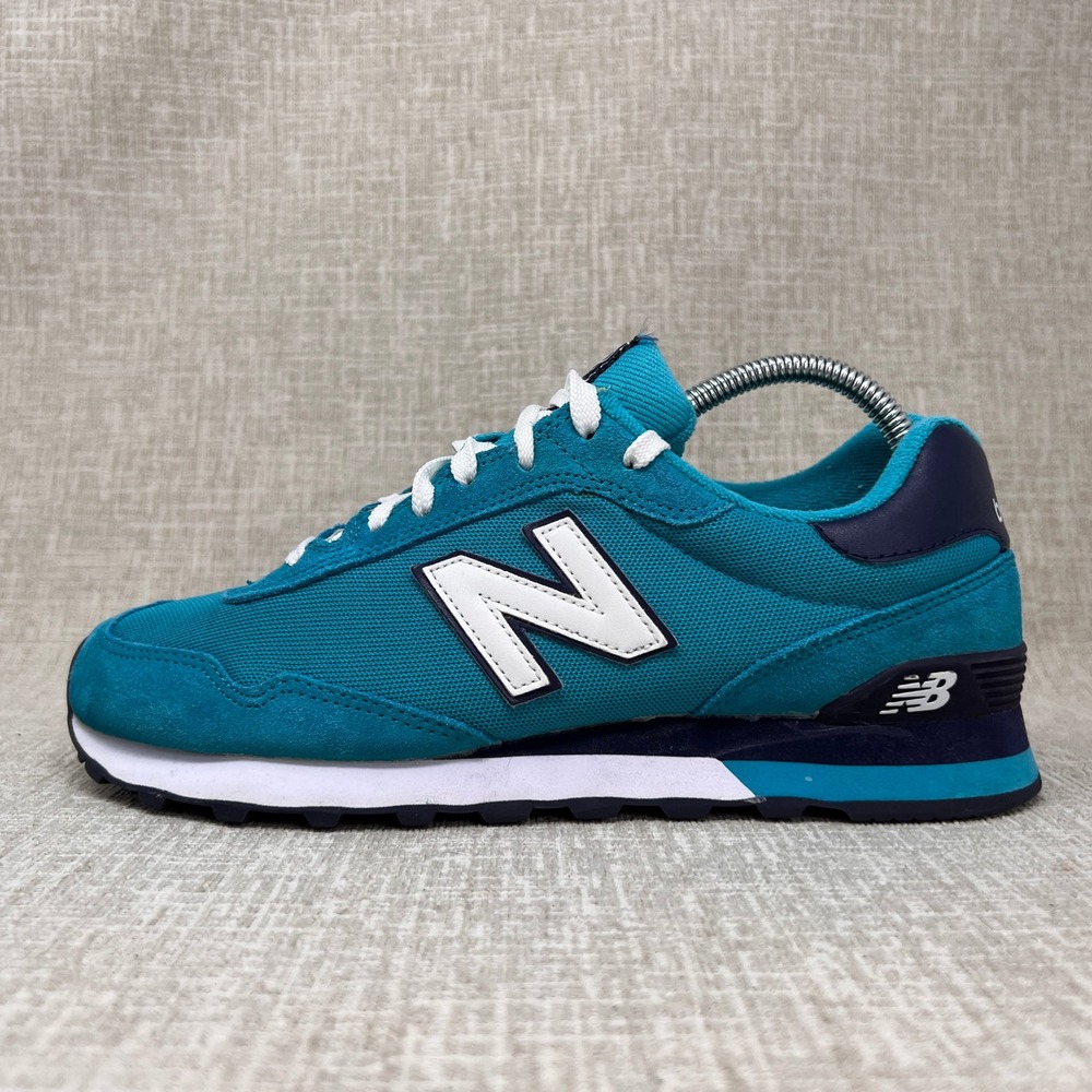 New Balance 515 Womens 9 B Teal Navy Blue Suede Mesh Retro Casual Sneakers - Picture 2 of 11